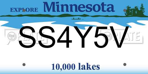 SS4Y5V Minnesota License Plate