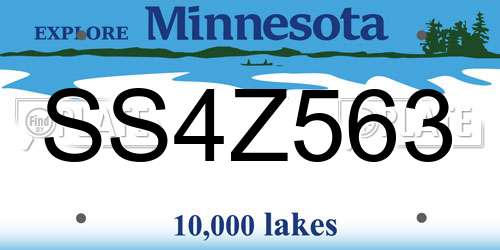 SS4Z563 Minnesota License Plate