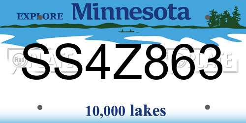 SS4Z863 Minnesota License Plate