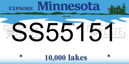 SS55151 Minnesota License Plate