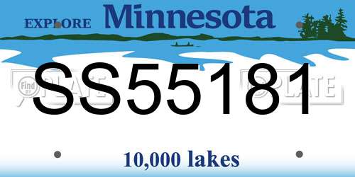 SS55181 Minnesota License Plate