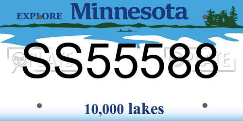 SS55588 Minnesota License Plate
