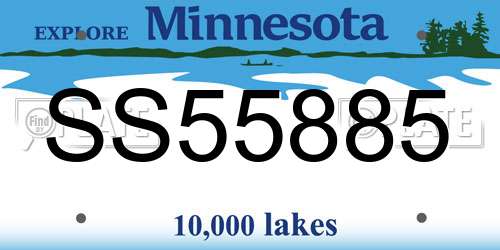 SS55885 Minnesota License Plate