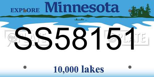 SS58151 Minnesota License Plate