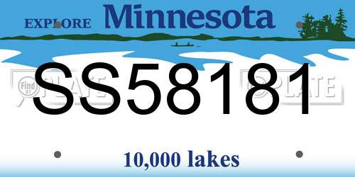 SS58181 Minnesota License Plate