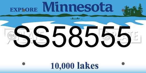 SS58555 Minnesota License Plate