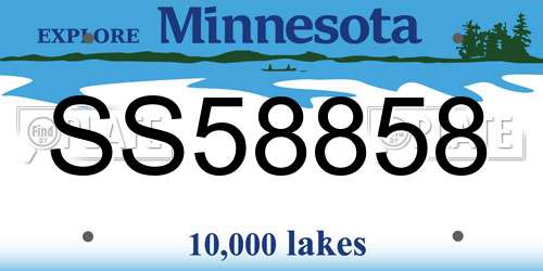 SS58858 Minnesota License Plate