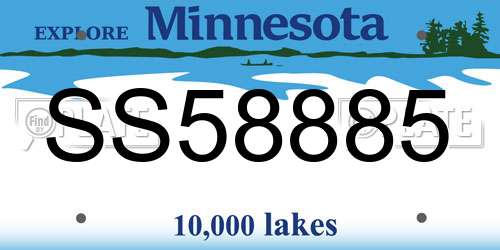 SS58885 Minnesota License Plate