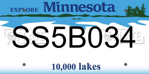 SS5B034 Minnesota License Plate
