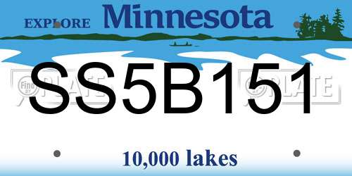 SS5B151 Minnesota License Plate