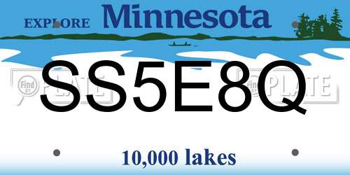 SS5E8Q Minnesota License Plate