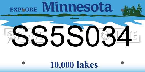SS5S034 Minnesota License Plate