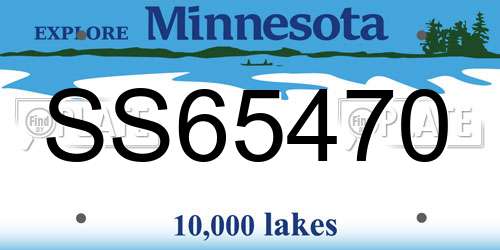 SS65470 Minnesota License Plate