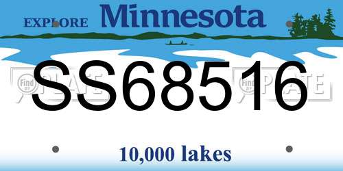 SS68516 Minnesota License Plate