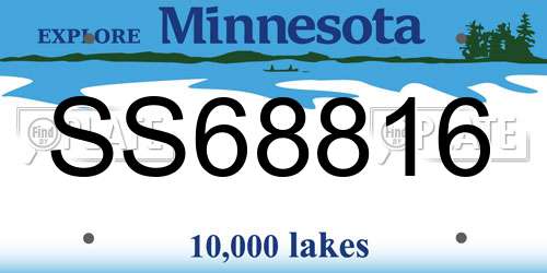 SS68816 Minnesota License Plate
