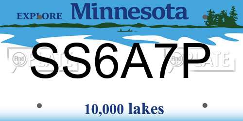 SS6A7P Minnesota License Plate