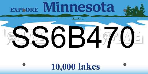 SS6B470 Minnesota License Plate