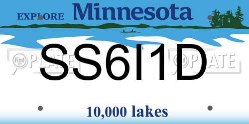 SS6I1D Minnesota License Plate