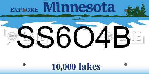 SS6O4B Minnesota License Plate