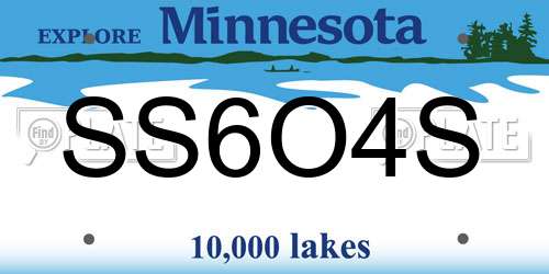 SS6O4S Minnesota License Plate