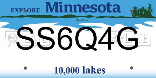 SS6Q4G Minnesota License Plate