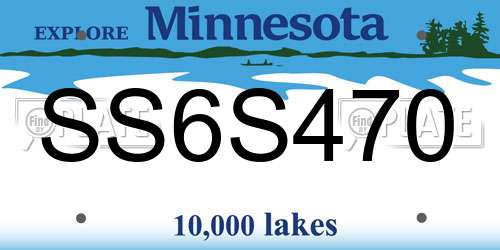 SS6S470 Minnesota License Plate