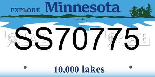 SS70775 Minnesota License Plate
