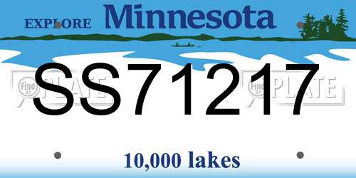 SS71217 Minnesota License Plate