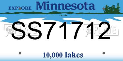 SS71712 Minnesota License Plate