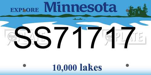 SS71717 Minnesota License Plate