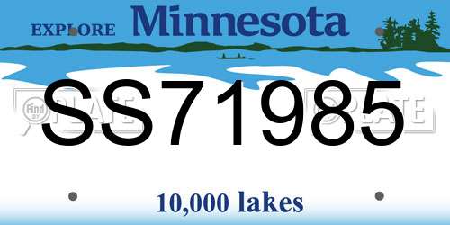 SS71985 Minnesota License Plate