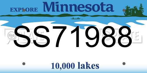 SS71988 Minnesota License Plate