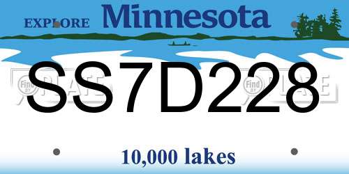 SS7D228 Minnesota License Plate