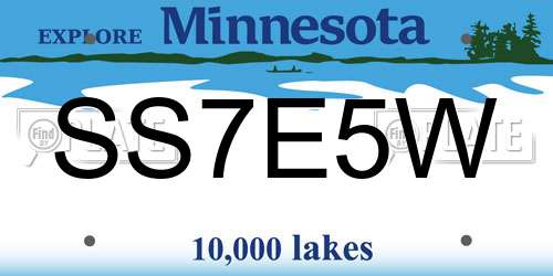 SS7E5W Minnesota License Plate