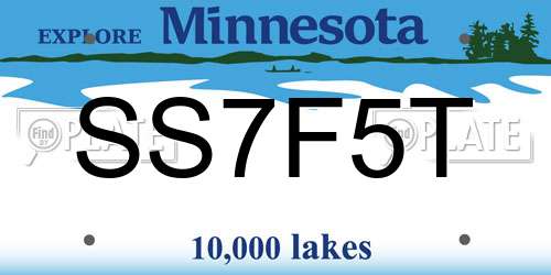 SS7F5T Minnesota License Plate