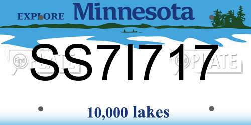 SS7I717 Minnesota License Plate