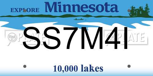 SS7M4I Minnesota License Plate