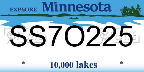 SS7O225 Minnesota License Plate