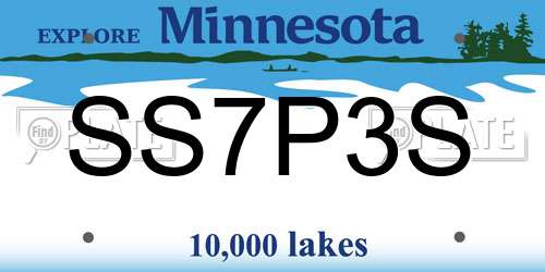 SS7P3S Minnesota License Plate