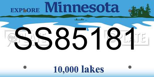SS85181 Minnesota License Plate