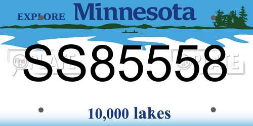 SS85558 Minnesota License Plate