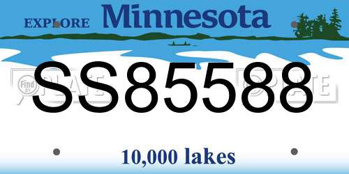 SS85588 Minnesota License Plate