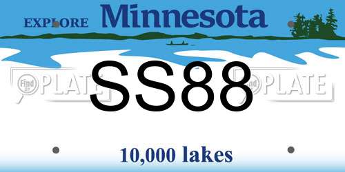 SS88 Minnesota License Plate