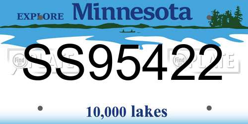 SS95422 Minnesota License Plate