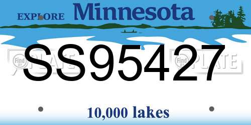 SS95427 Minnesota License Plate