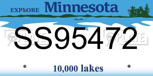 SS95472 Minnesota License Plate