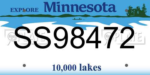 SS98472 Minnesota License Plate