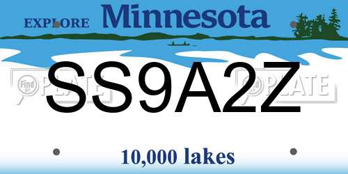 SS9A2Z Minnesota License Plate