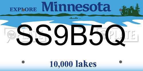 SS9B5Q Minnesota License Plate