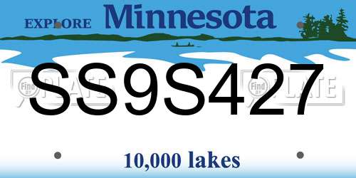 SS9S427 Minnesota License Plate